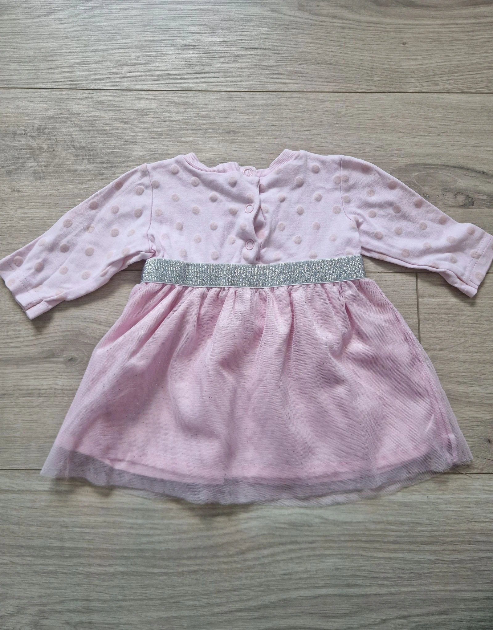 🌸 Tissaia baby girl dress – tulle pink & polka dots – size 3 months – very good condition – photo 5
